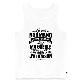 Humour cadeau Je suis Normand - Débardeur bio Premium Homme - blanc - Devant - Michal (187cm)
