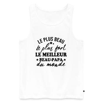 le meilleur beau papa du monde - Débardeur bio Premium Homme - blanc - Devant - Michal (187cm)