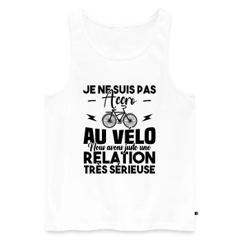 Je ne suis pas accro au vélo - Débardeur bio Premium Homme - blanc - Devant - Michal (187cm)