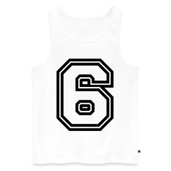 6 Symbole numérique - Débardeur bio Premium Homme - blanc - Devant - Michal (187cm)