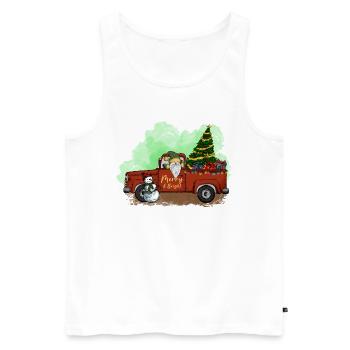 Weihnachten Santa Claus Merry Christmas - Men's Premium Organic Tank Top - white - Front - Michal (187cm)