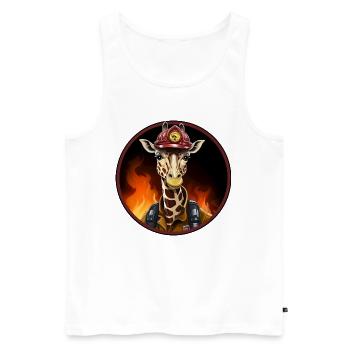Firefighter Giraffe - Men's Premium Organic Tank Top - white - Front - Michal (187cm)
