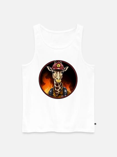 Firefighter Giraffe - Men's Premium Organic Tank Top - white