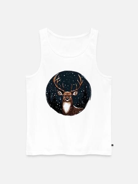Weihnachten Hirsch - Männer Premium Bio Tank Top - Weiß