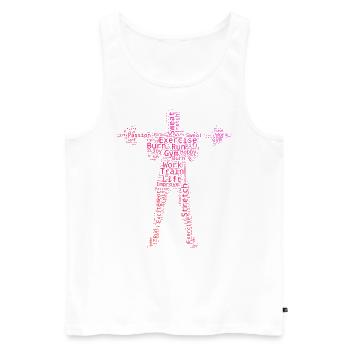 Haltérophilie Musculation Hommes Femmes Fitness - Débardeur bio Premium Homme - blanc - Devant - Michal (187cm)