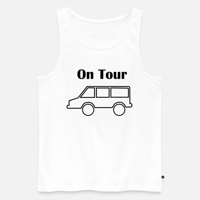 On Tour mit Auto - Männer Premium Bio Tank Top - Weiß