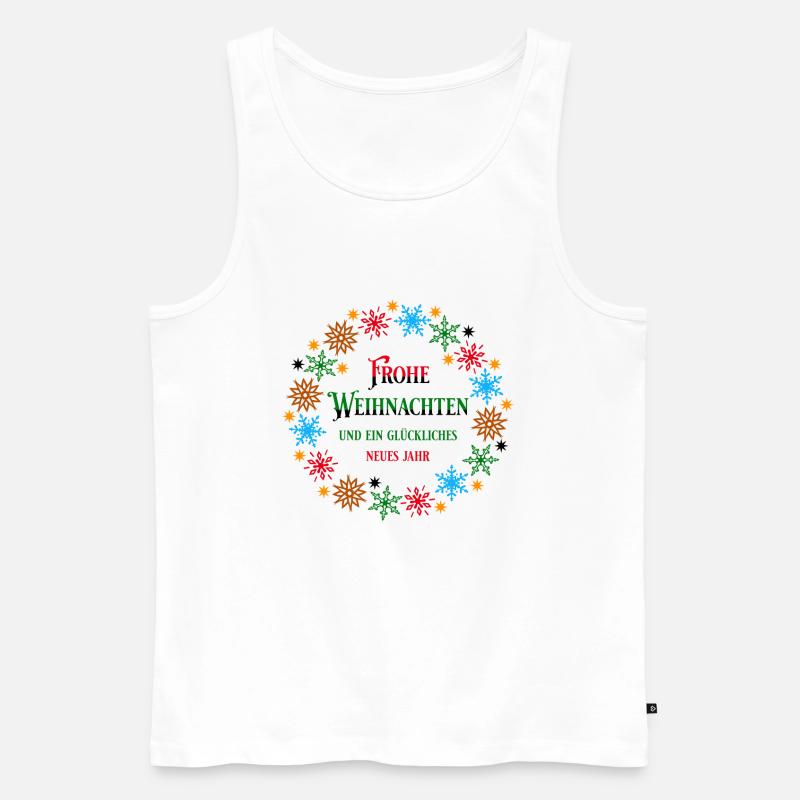 Weihnachtskranz w H - Männer Premium Bio Tank Top - Weiß