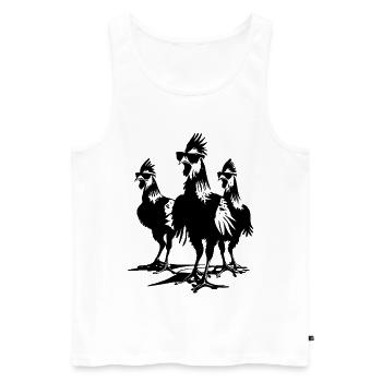 Cool chicken gang with sunglasses - Men's Premium Organic Tank Top - white - Front - Michal (187cm)