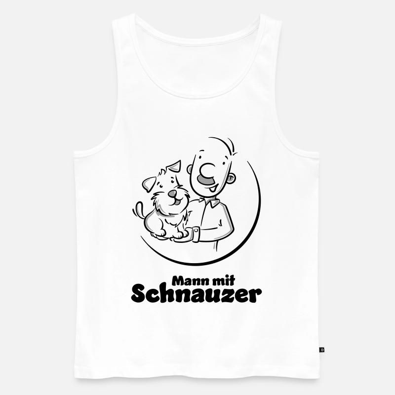 Mann mit Schnauzer (Oberlippenbart) - Männer Premium Bio Tank Top - Weiß