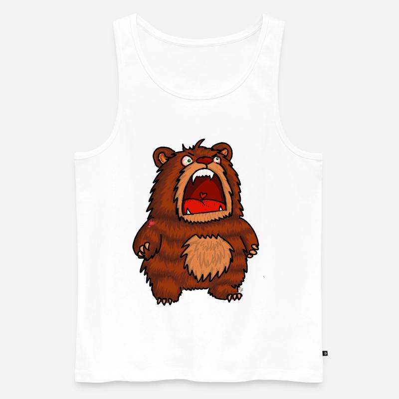 Hangry Bear - Männer Premium Bio Tank Top - Weiß
