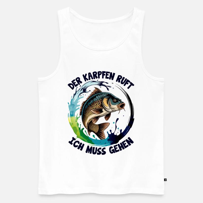 Karpfen ruft  - Männer Premium Bio Tank Top - Weiß