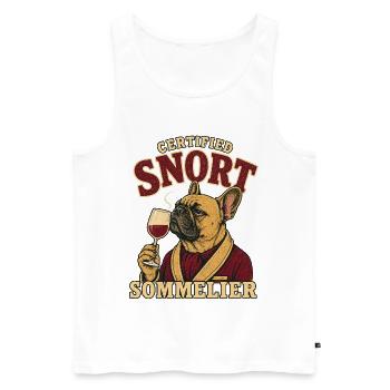 Zertifizierter Snort-Sommelier Französischer Bulldogge - Männer Premium Bio Tank Top - Weiß - Vorne - Michal (187cm)