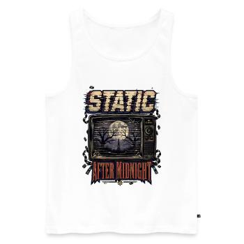 Static After Midnight - Men's Premium Organic Tank Top - white - Front - Michal (187cm)
