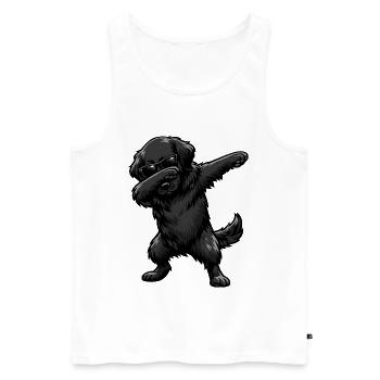 Taponnage du Retriever à pelage plat - Débardeur bio Premium Homme - blanc - Devant - Michal (187cm)