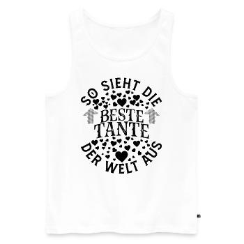 So Sieht Die Beste Tante der Welt Aus Tantchen - Männer Premium Bio Tank Top - Weiß - Vorne - Michal (187cm)