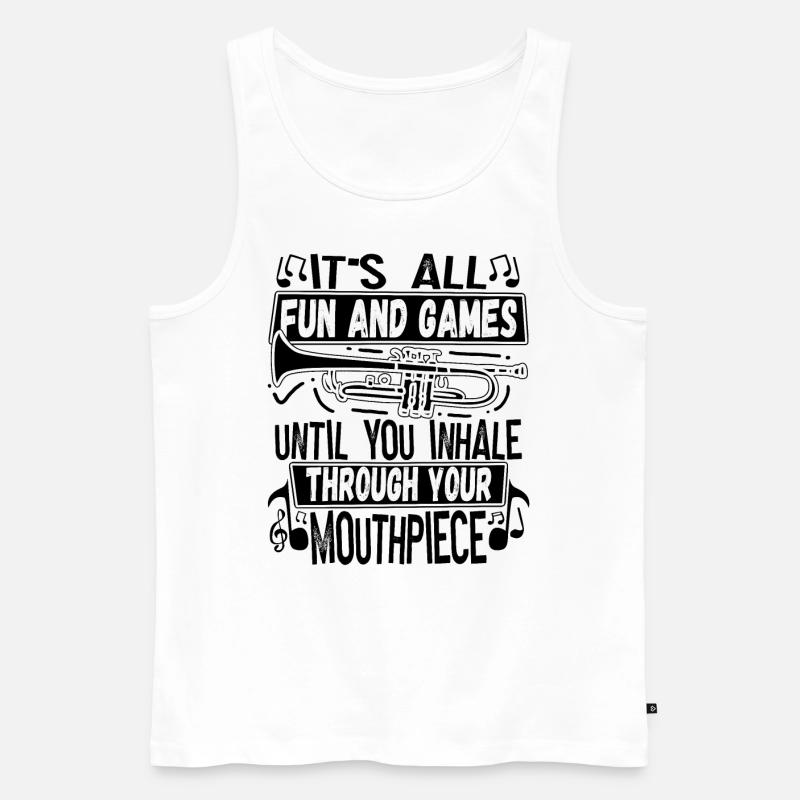 Trompeter Trompete Instrument Blechblasmusik - Männer Premium Bio Tank Top - Weiß