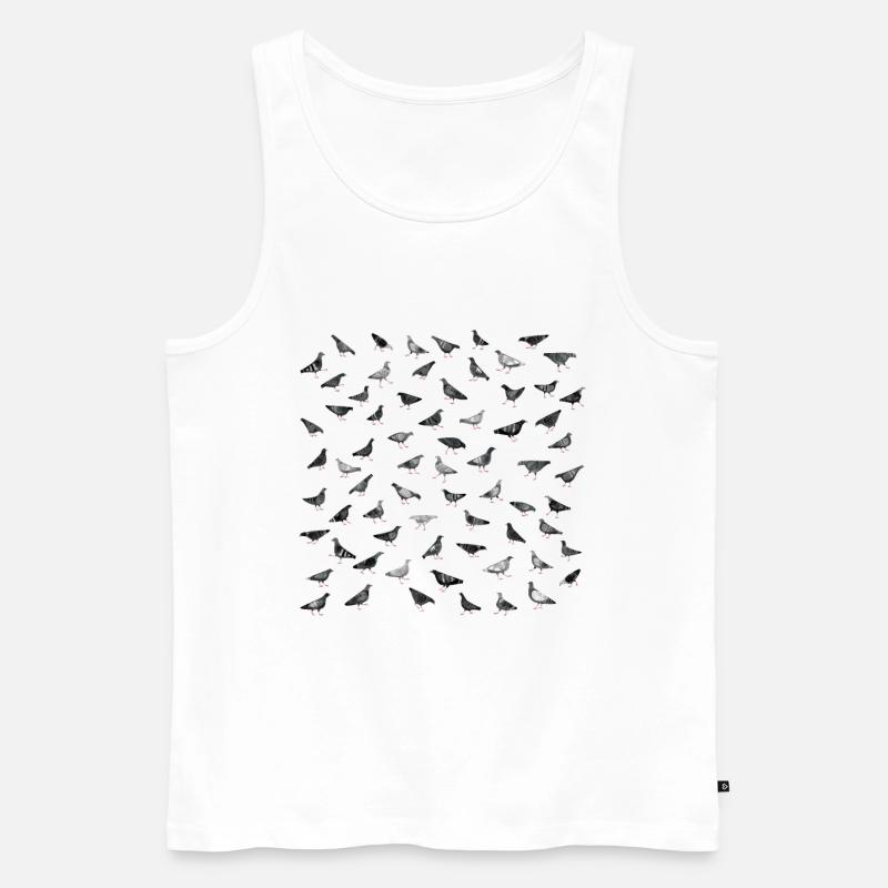 Pigeons Doing Pigeon Things - Männer Premium Bio Tank Top - Weiß
