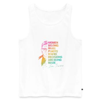 Ruth Bader Ginsburg RBG Court Judge LGBT I dissent - Men's Premium Organic Tank Top - white - Front - Michal (187cm)