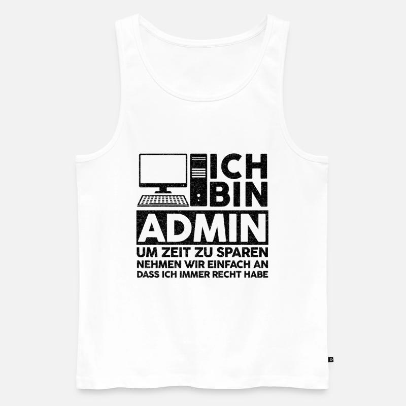 Admin IT Experte Informatik Informatik Lustige Spr - Männer Premium Bio Tank Top - Weiß