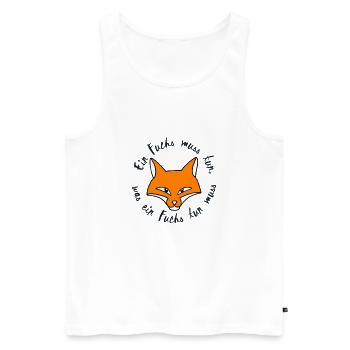 Ein Fuchs muss tun, Füchse, Beginner - Männer Premium Bio Tank Top - Weiß - Vorne - Michal (187cm)