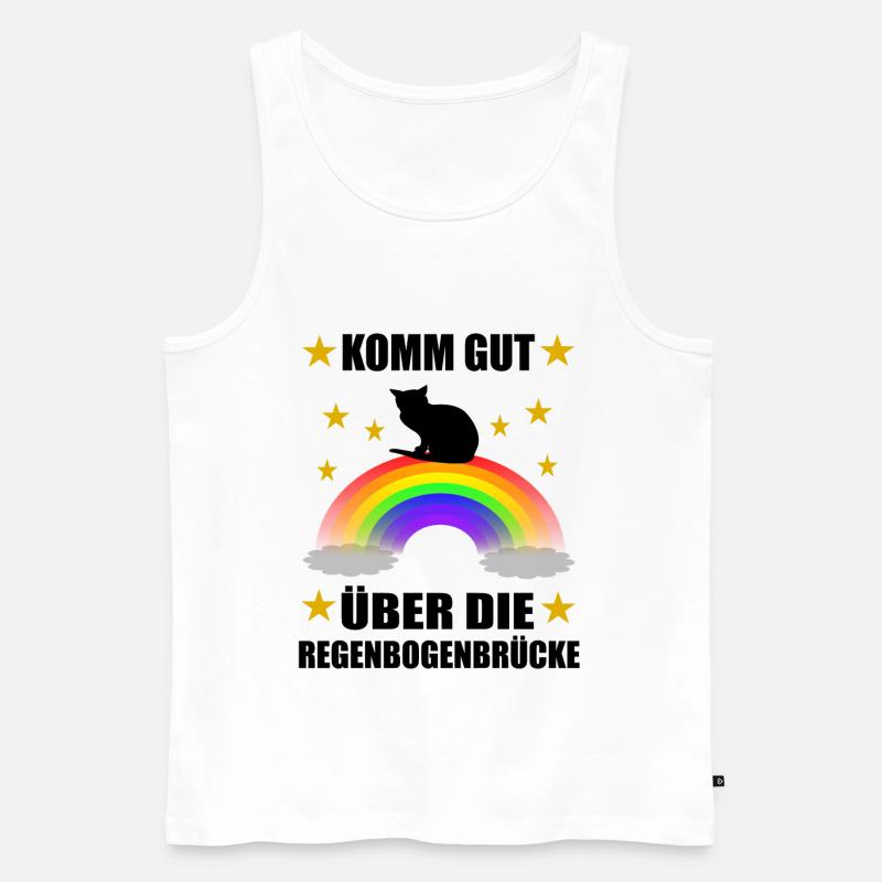 Süße Katze Regenbogenbrücke Gedanke - Männer Premium Bio Tank Top - Weiß