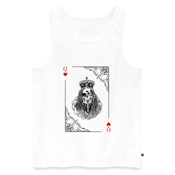 Cartes cartes coeur dame jeu de cartes - Débardeur bio Premium Homme - blanc - Devant - AI Model Male 178 light (178cm)