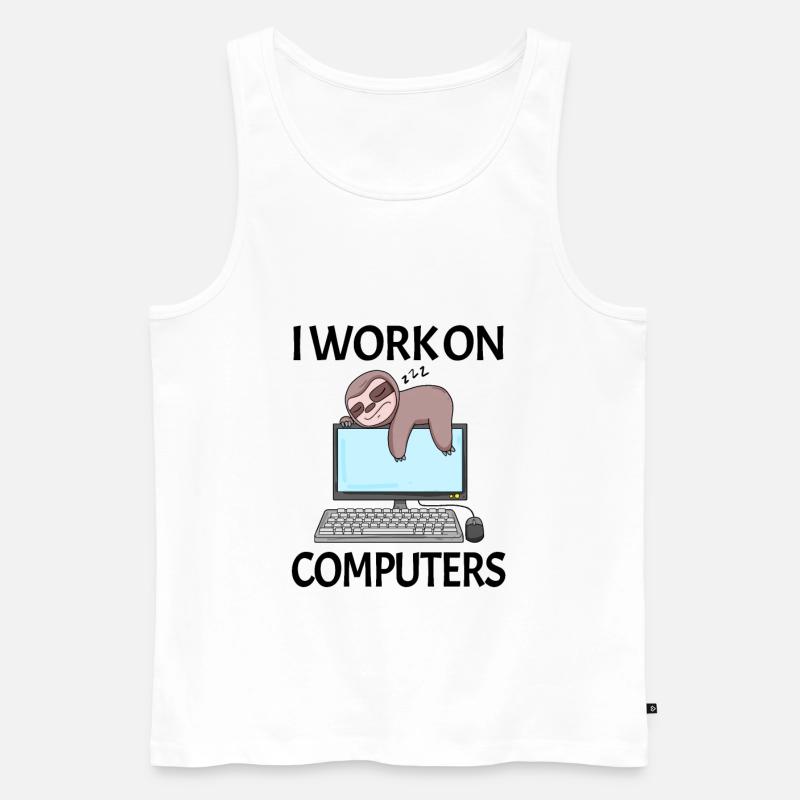 Computer Nerd Programmer Men Gift - Men's Premium Organic Tank Top - white