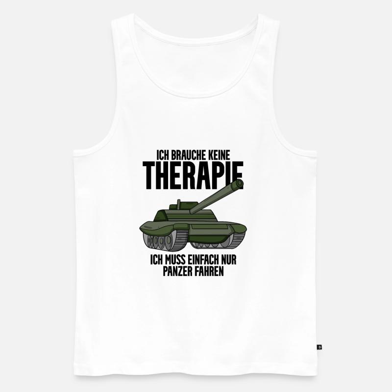 Panzer Militär Geschenk - Männer Premium Bio Tank Top - Weiß