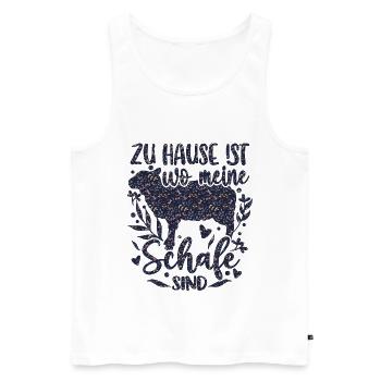 Schaf Schafe Schäferei Schäferin - Männer Premium Bio Tank Top - Weiß - Vorne - Michal (187cm)