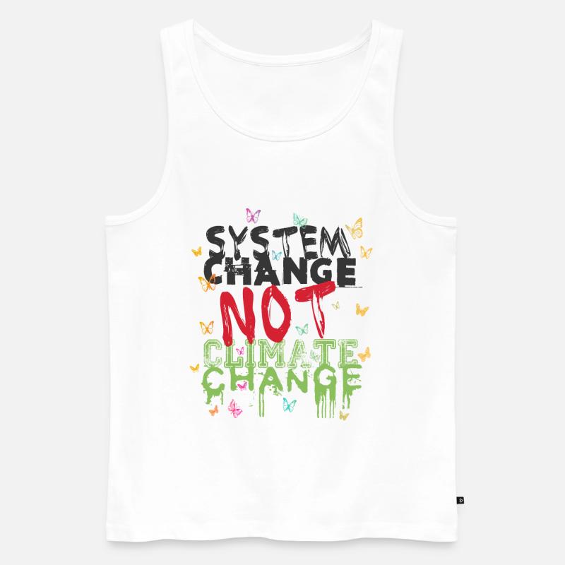 System Change - not Climate Change - Männer Premium Bio Tank Top - Weiß