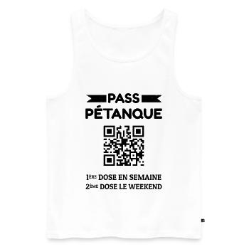 Pass Pétanque - Débardeur bio Premium Homme - blanc - Devant - Michal (187cm)