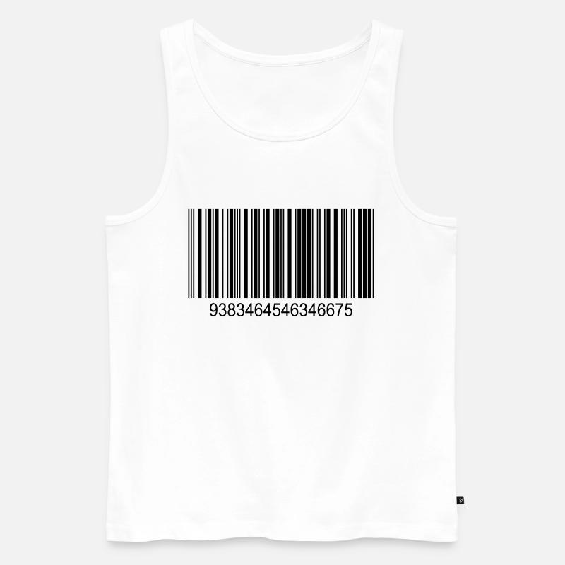 Code barres / code-barres en noir avec des chiffres - Débardeur bio Premium Homme - blanc