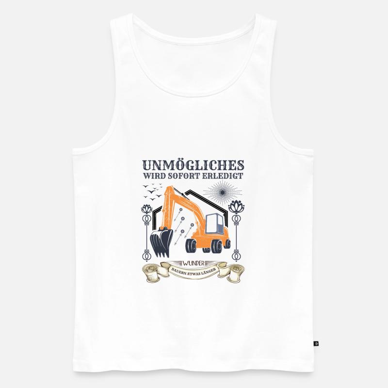 Bagger Baggerfahrer Baggerfahrerspruch - Männer Premium Bio Tank Top - Weiß