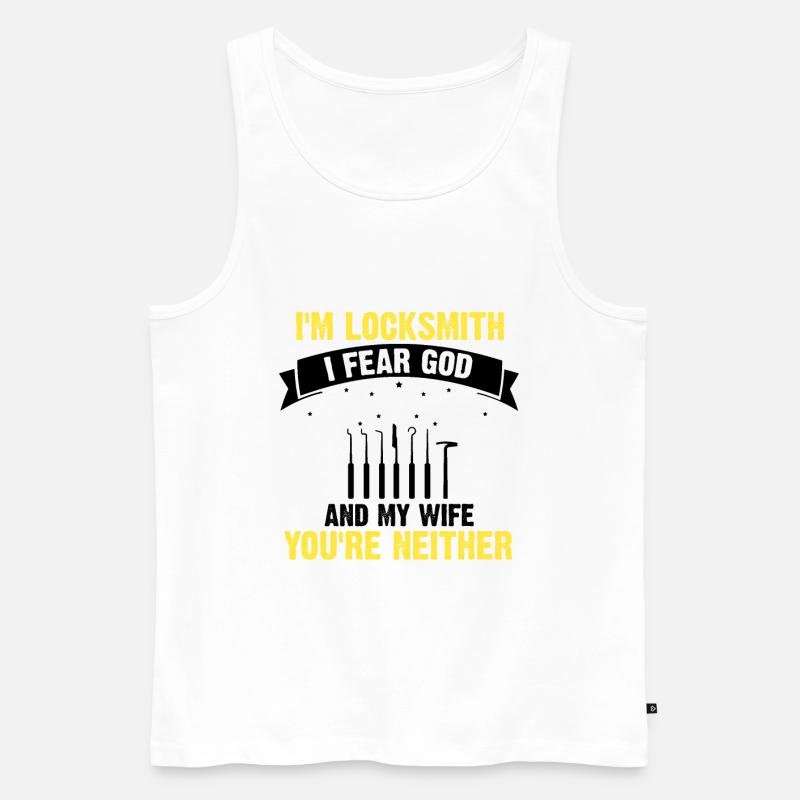 Lockpicking Experte Aufsperrdienst Schloss Papa - Männer Premium Bio Tank Top - Weiß