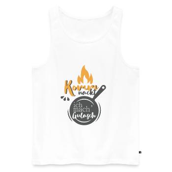 KOMM NACKT ICH MACH GULASCH KOCHEN GESCHENK - Männer Premium Bio Tank Top - Weiß - Vorne - AI Model Male 178 light (178cm)