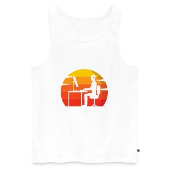 Gamer Programmer Nerd Gambler Retro Computer Science - Men's Premium Organic Tank Top - white - Front - AI Model Male 178 light (178cm)