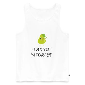 Poires Parfait Jeu de mots Blagues de mots Fruits Cadeau - Débardeur bio Premium Homme - blanc - Devant - AI Model Male 178 light (178cm)