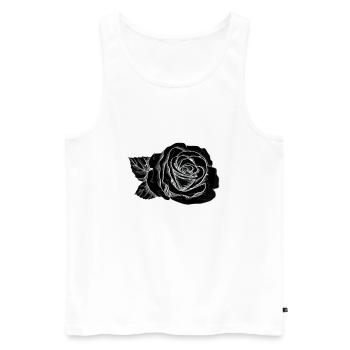 Black Roses - Men's Premium Organic Tank Top - white - Front - AI Model Male 178 light (178cm)