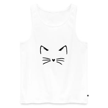 Chat chat minou chat de la maison Chats Locataire Miau - Débardeur bio Premium Homme - blanc - Devant - AI Model Male 178 light (178cm)