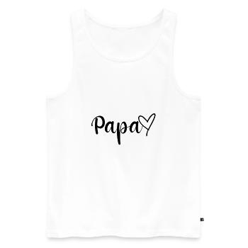 Papa Herz Liebe Vatertag - Männer Premium Bio Tank Top - Weiß - Vorne - AI Model Male 178 light (178cm)