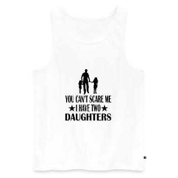 Fier papa deux filles - Débardeur bio Premium Homme - blanc - Devant - Michal (187cm)