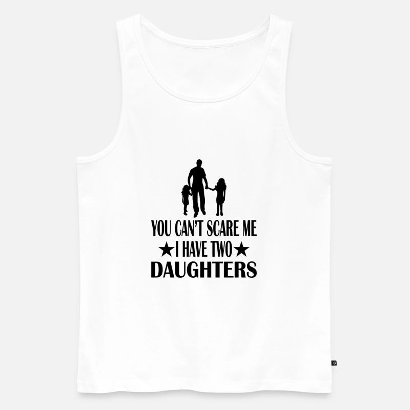 Stolzer Papa zwei Töchter - Männer Premium Bio Tank Top - Weiß