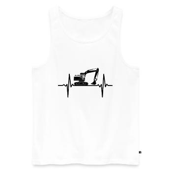 Bagger Herzschlag Baggerfahrer EKG Baustelle - Männer Premium Bio Tank Top - Weiß - Vorne - Michal (187cm)