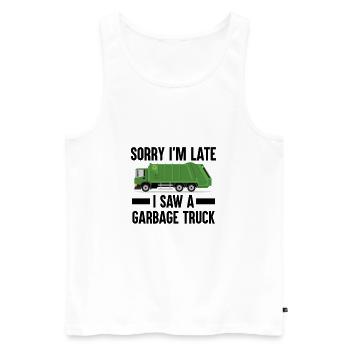 Garbage truck garbage collection saying garbage man - Men's Premium Organic Tank Top - white - Front - AI Model Male 178 light (178cm)