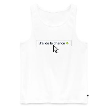 J'ai de la chance ☘️ - Débardeur bio Premium Homme - blanc - Devant - Michal (187cm)