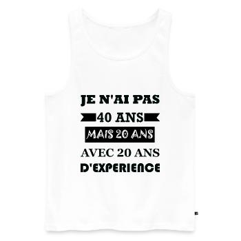 Cadeau anniversaire 40 ans - Débardeur bio Premium Homme - blanc - Devant - Michal (187cm)