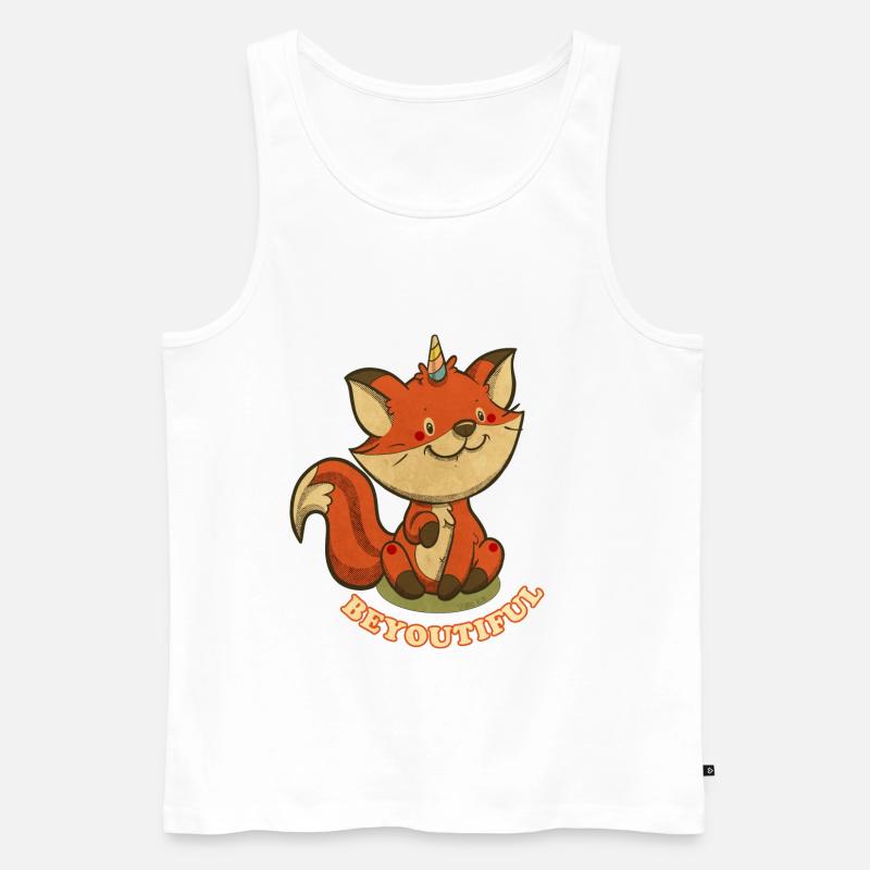 beYOUtiful Fox Einhorn - Männer Premium Bio Tank Top - Weiß