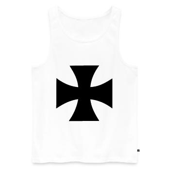 Kreuz - Männer Premium Bio Tank Top - Weiß - Vorne - Michal (187cm)