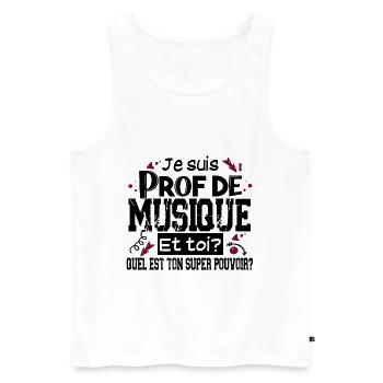 Prof Professeur Musique Métier Collège Lycée - Débardeur bio Premium Homme - blanc - Devant - Michal (187cm)
