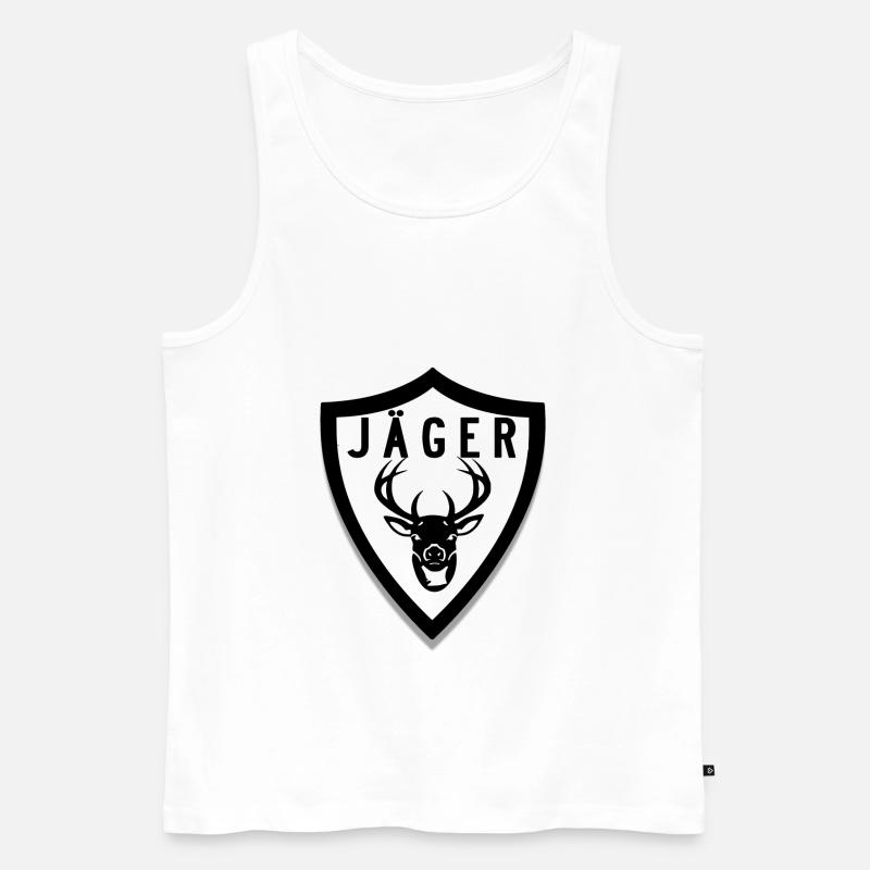 Jäger - Männer Premium Bio Tank Top - Weiß